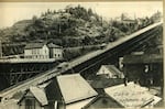 Chapman Street cable line, Portland Heights in Northwest Portland. Only one line went up this steep grade. 1905.
 