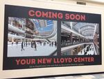 A mock-up of the renovations coming to Lloyd Center Mall in Portland hangs in a hallway on the first floor.
