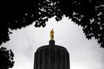 The Oregon Capitol in Salem, Ore., Thursday, Sept. 26, 2019. A new bill passed by the Legislature this summer drastically limits application of the death penalty.