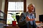 Portland Mayor Keith Wilson speaks during a press interview in his office in Portland City Hall on Oct. 22, 2025.