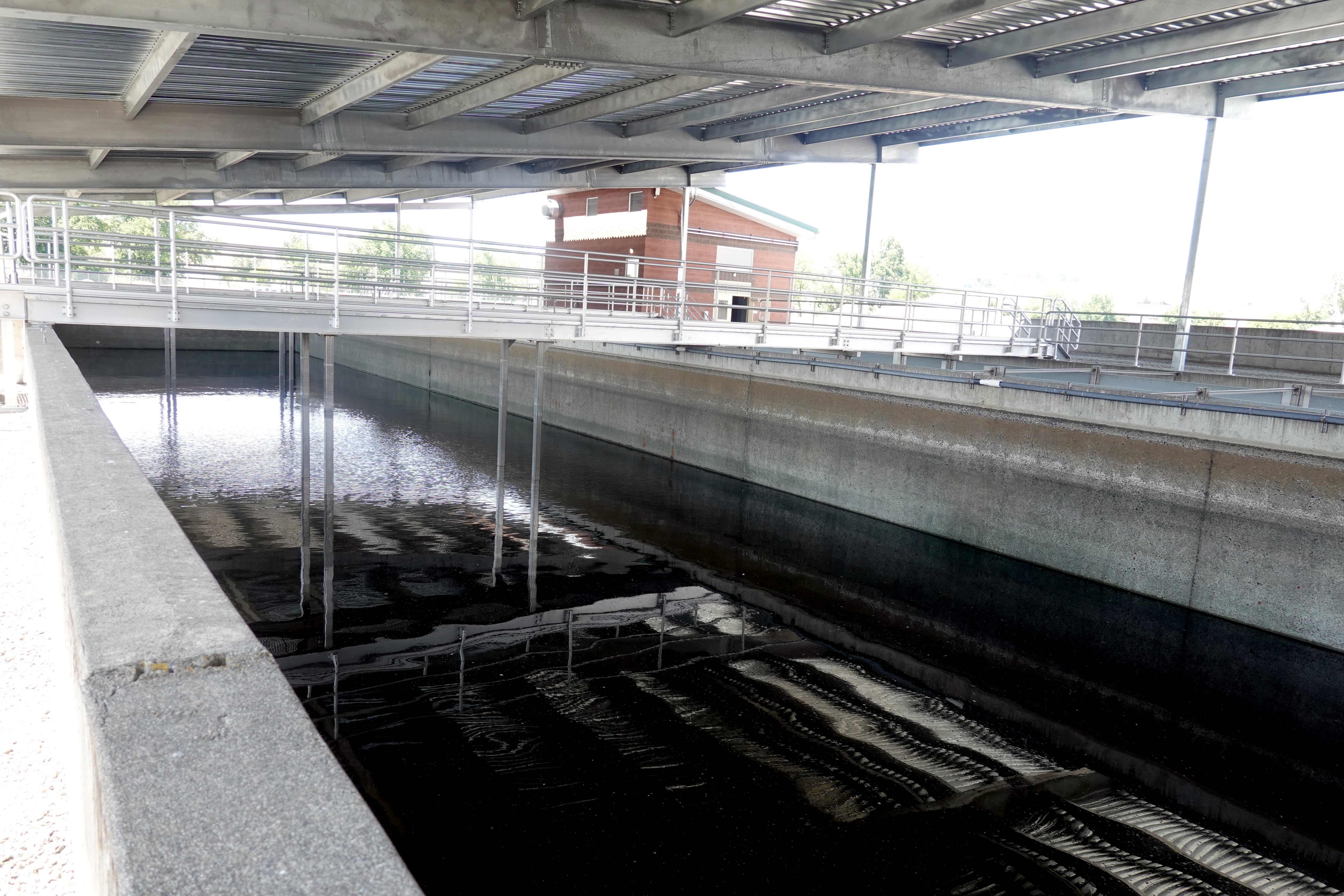 The chlorine chamber underneath the solar canopy at the Pendleton wastewater treatment plant in Pendleton Ore. on June 11, 2025.