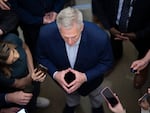 House Speaker Rep. Kevin McCarthy, R-Calif., speaks to members of the media after arriving at the U.S. Capitol on Friday.