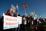 People's Rights holds a "non-compliance potluck," at Centennial Park in Redmond on Nov. 21, 2020.