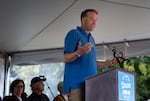 Oregon Secretary of State Tobias Read addresses union members.