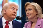 President Trump issued an executive order directing the Corporation for Public Broadcasting and public television stations to withhold funds from PBS. On Friday, PBS — led by Paula Kerger (right) — and Lakeland PBS of Minnesota sued.