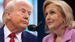 President Trump issued an executive order directing the Corporation for Public Broadcasting and public television stations to withhold funds from PBS. On Friday, PBS — led by Paula Kerger (right) — and Lakeland PBS of Minnesota sued.