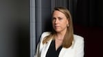Andrea Lucas, EEOC Chair, is imterviewed at NPR Headquaraters on March 20, 2026. (Elizabeth Gillis/NPR)