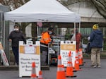 FILE: A pop-up clinic for COVID testing near the Oregon Convention Center in Portland back in January 2022.