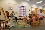 A volunteer at the Sutherlin Public Library hosts story time.