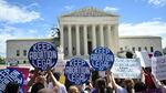 Demonstrators rally in support of abortion rights at the Supreme Court in Washington, D.C., on Saturday.