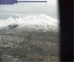 A Jan. 11, 2019, screenshot shows one of the Forest Service's Mount St. Helens webcams out of focus after rough weather. The other has been offline since mid-December.