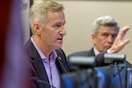 FILE - Portland Mayor Ted Wheeler on May 31, 2023. Wheeler's office acknowledged that the mayor was behind a plan to take transfer funds from a voter-approved climate program to the city's general fund.