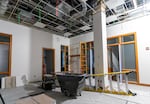 Council offices are still under construction at Portland City Hall, Nov. 15, 2024. The offices and work areas are being constructed in the area that formerly housed the Commissioner's offices and includes improvements in accessibility, technology and security, and seismic upgrades.