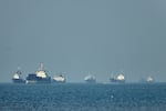 In this picture obtained from Iran's ISNA news agency and taken on May 2, 2026, the Gambia-flagged tanker vessel Bili is pictured anchored in the Strait of Hormuz off Bandar Abbas in southern Iran.