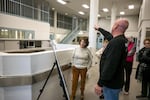 Alan Evans leads a group of visitors on a tour through Wapato Jail at an open house in January 2020.