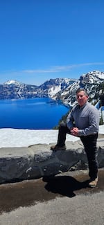 Kevin Heatley at Crater Lake in May 2025