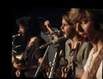 The Grateful Dead played a benefit show in a field in Veneta to help Springfield Creamery stay in business. From left, Jerry Garcia, Bob Weir and Phil Lesh sing harmony on Sunshine Daydream during the Field Trip show.