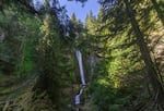 The stream that forms the Valhalla canyon merges with another nearby stream to create a glade with two waterfalls that have been nicknamed “Shangri-La.”