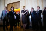 Oregon Gov. Kate Brown walks out of the Governor's Ceremonial Office following her swearing in on Jan. 14, 2019.