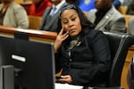 Fulton County District Attorney Fani Willis appears for a hearing in the 2020 Georgia election interference case on Nov. 21, 2023, in Atlanta.