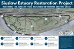 A schematic shows the project stages for the Siuslaw Estuary Restoration Project.