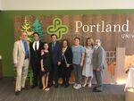 Fariborz Masseh (fourth from left) poses with outgoing PSU President Wim Wiewel and incoming president, Rahmat Shoureshi.