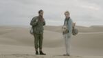 Joseph Cross and Julia Garner star in "Everything Beautiful Is Far Away" with the talking robot head, Susan. 