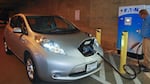 An electric car being recharged. Oregon and seven other states are pledging to put 3.3 million such zero-emission vehicles on the road by 2025.