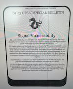 A screengrab of a page of a Pentagon-wide memo warning against using the messaging app Signal.