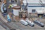 Ariel view of the chemical tank at GKN Aerospace in Garden Grove, Calif., on Wednesday.