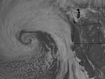 National Oceanic and Atmospheric Administration's GOES-West satellite captured images and video of a massive storm off the West Coast of the U.S. on Wednesday morning, March 26, 2024.