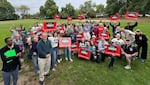 In this provided photo from Sept. 12, supporters for Torres pose for a photo at a canvass kick off and campaign rally.