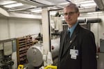 Curry Health Network interim CEO Wayne Hellerstedt stands in the basement of Curry General Hospital. Outdated and in violation of state fire codes, the hospital is in dire need of an update. County voters approved a $10 million bond for a new hospital, but the only site being discussed is in an area of known tsunami hazards.