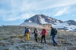 Mountain climbers head for the summit of Washington's Glacier Peak on July 20, 2025.