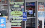 An eye-catching advertisement on the doors of a Raceway convenience store in Cayce, South Carolina, March 23, 2022. The area’s population is largely Black and Hispanic.