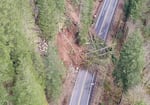 A massive rock slab has broken loose from the hillside along state Route 503, closing the road indefinitely.