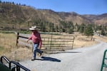 Gordon Larson on his ranch near Canyon City. 