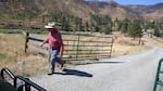 Gordon Larson on his ranch near Canyon City. 