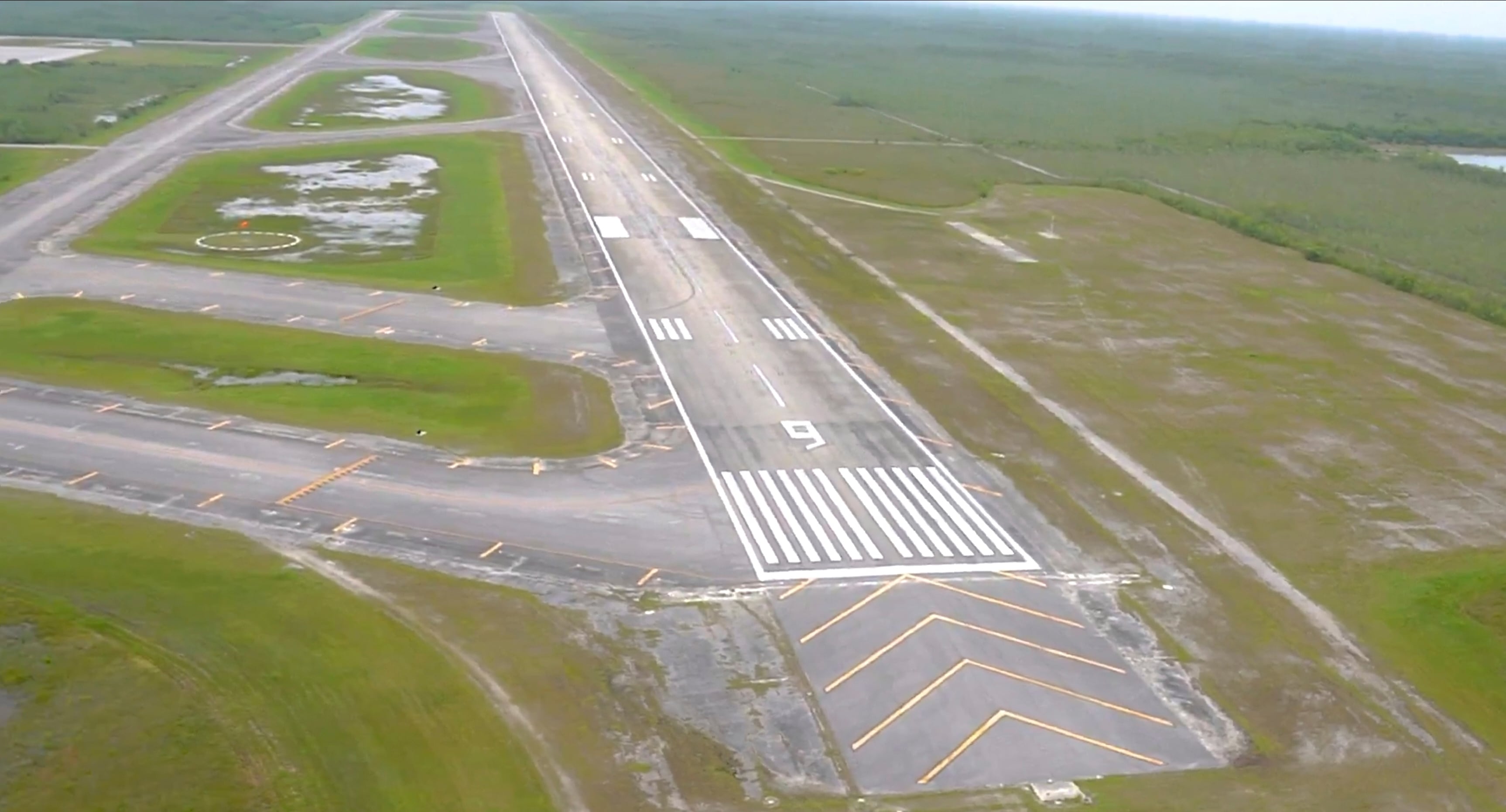A screenshot from a video released by Florida Attorney General James Uthmeier shows the Dade-Collier airfield in the Everglades, about 55 miles west of Miami.