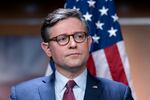 Speaker of the House Mike Johnson, R-La., talks with reporters ahead of the debate and vote on supplemental aid to Israel at the Capitol in Washington, Thursday, Nov. 2, 2023.