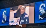 Rick Rizzs at the final Mariners game he called on Sunday, Sept. 27, 2026.