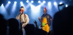 Johnny Venus, left, and Doctur Dot of EarthGang brought their funky style and sound to the Soul'd Out Music Festival at Wonder Ballroom Saturday, April 21, 2018.