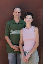 Matt Tepper and Jennifer Evans outside of their home in Dayton, Ohio.