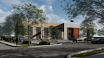 An artist's rendering of a planned new federal courthouse in Medford, Ore., provided by Easterly Government Properties Inc. The federal government plans to sell the James A. Redden courthouse, which is more than 100 years old.
