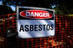 An asbestos warning sign is seen at Victoria Park in in Sydney, Australia on February 29, 2024.