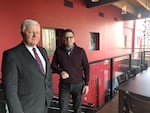 Artists Repertory Theatre's board chair, Mike Barr (left), and Artistic Director Damaso Rodriguez at the company's downtown headquarters.