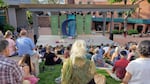 A free "Green Show" performance outside of the Oregon Shakespeare Festival's Allen Elizabethan Theater.