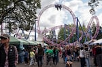Crowds attend the Labor Day event, which was held at Oaks Amusement Park.