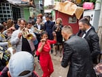 Big Roma wedding in the Fakulteta neighbourhood. Everything starts early in the morning, with an orchestra entertaining the wedding guests and neighbours in the area. The wedding was the first real event after a couple of months of lockdown for the COVID-19 pandemic. 03 Jun, 2020, Sofia, Bulgaria.