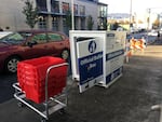 Staff at Multnomah County Elections Office collect ballots from a dropbox in Southeast Portland, Nov. 6 2018.